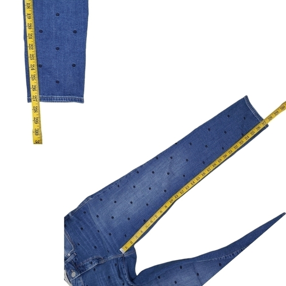 Mavi ADA Boyfriend Embroidered Polka Dot Blue Stretch Ankle Jeans Size 27 - Picture 11 of 16